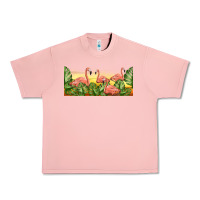 Salmon flamingos with sunset Urban Heavy Tee - TumblerDesignByShophia