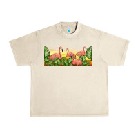 Sandshell flamingos with sunset Urban Heavy Tee - TumblerDesignByShophia