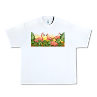 White flamingos with sunset Urban Heavy Tee - TumblerDesignByShophia
