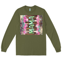 Army Green Mama leopard Long Sleeve Tee - CowGirlArtShop