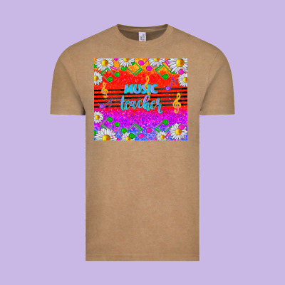 Rainbow Music Teacher Vintage Tee Designed By Tumblerdesignbyshophia