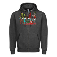 Charcoal Heather Merry Christmas Zipper Hoodie - CowhideDigitalArt