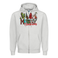 Dove Grey Merry Christmas Zipper Hoodie - CowhideDigitalArt