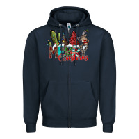 Navy Merry Christmas Zipper Hoodie - CowhideDigitalArt