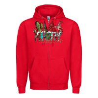 Red Merry Christmas Zipper Hoodie - CowhideDigitalArt
