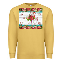 Antique Gold flamingo with tropical flowers Premium Sweatshirt - Artiststas