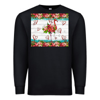 Black flamingo with tropical flowers Premium Sweatshirt - Artiststas