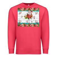 Cardinal flamingo with tropical flowers Premium Sweatshirt - Artiststas