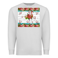 Dove Grey flamingo with tropical flowers Premium Sweatshirt - Artiststas