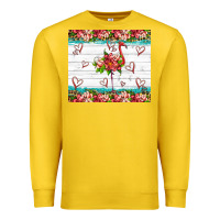 Lemon flamingo with tropical flowers Premium Sweatshirt - Artiststas