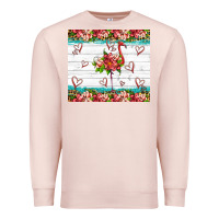 Pale Pink flamingo with tropical flowers Premium Sweatshirt - Artiststas
