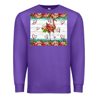 Purple flamingo with tropical flowers Premium Sweatshirt - Artiststas