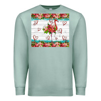 Seafoam flamingo with tropical flowers Premium Sweatshirt - Artiststas
