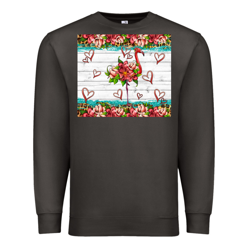 Flamingo With Tropical Flowers Premium Sweatshirt by Artiststas | Teevron