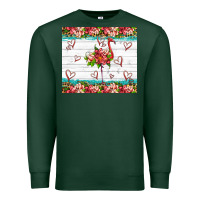 Sports Green flamingo with tropical flowers Premium Sweatshirt - Artiststas