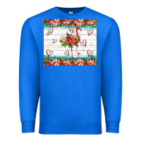 True Royal flamingo with tropical flowers Premium Sweatshirt - Artiststas