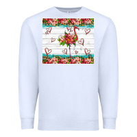 White flamingo with tropical flowers Premium Sweatshirt - Artiststas