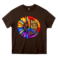 Chocolate Brown love is love Heavy Core Tee - JahusDesignShop