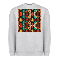 Heather Grey native american aztec seamless pattern Heavyweight Sweatshirt - BundleAndBundleShop