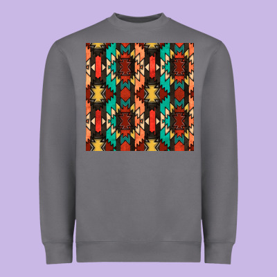 Native American Aztec Seamless Pattern Heavyweight Sweatshirt Designed By Bundleandbundleshop