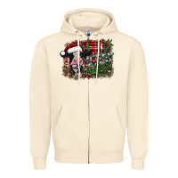 Sandshell merry christmas cow Zipper Hoodie - CowhideDigitalArt