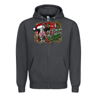 Smoke merry christmas cow Zipper Hoodie - CowhideDigitalArt