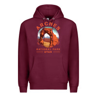 Burgundy Cool Arches National Park Utah Premium Hoodie - minhPixels