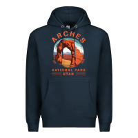 Navy Cool Arches National Park Utah Premium Hoodie - minhPixels