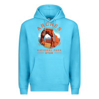 Ocean Blue Cool Arches National Park Utah Premium Hoodie - minhPixels