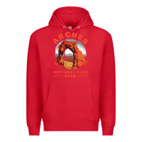 Red Cool Arches National Park Utah Premium Hoodie - minhPixels