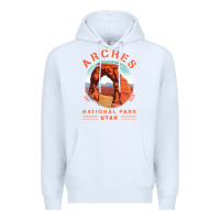 White Cool Arches National Park Utah Premium Hoodie - minhPixels