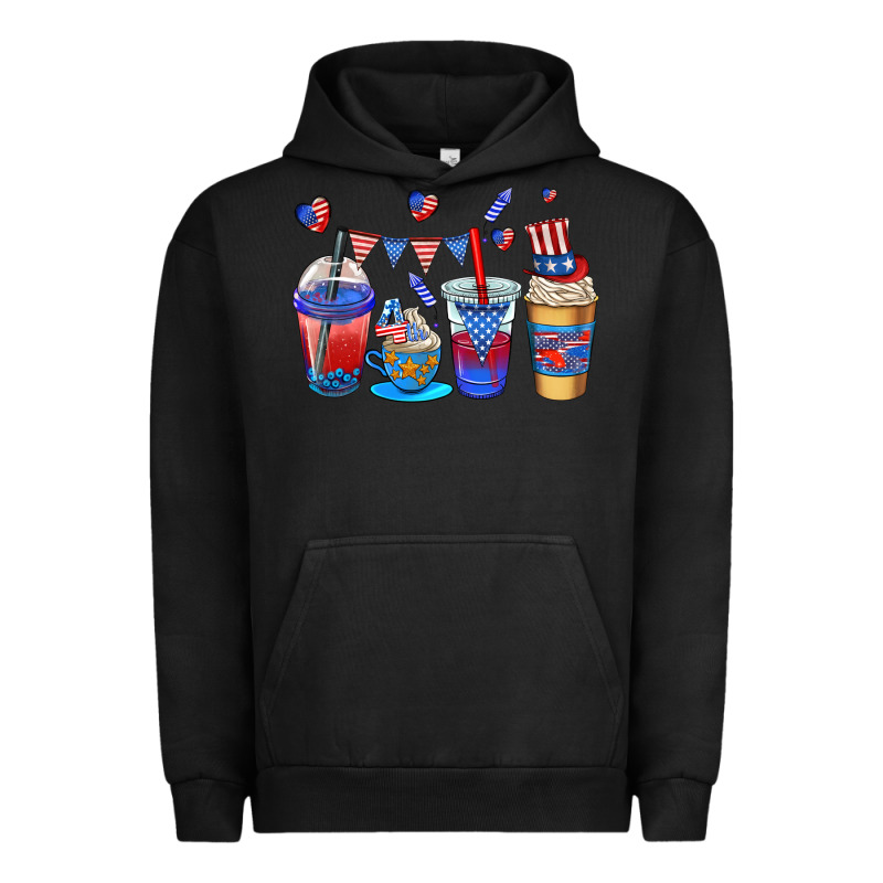 4th Of July Coffee Cups Urban Hoodie by AdoDesignShop | Teevron