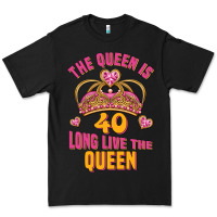 Black the queen is 40 long live the queen Premium Tee - Jasminsmagicworld