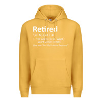 Mustard Retired Definition Not My Problem Anymore Funny Retirement Premium Hoodie - minhPixels