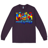 Plum Mom Autism life Long Sleeve Tee - CowGirlArtShop