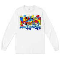 White Mom Autism life Long Sleeve Tee - CowGirlArtShop