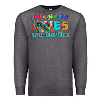 Charcoal Heather just a girl who loves sea turtle Premium Sweatshirt - Artiststas