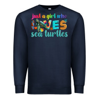 Navy just a girl who loves sea turtle Premium Sweatshirt - Artiststas