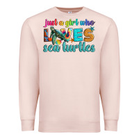 Pale Pink just a girl who loves sea turtle Premium Sweatshirt - Artiststas