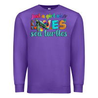 Purple just a girl who loves sea turtle Premium Sweatshirt - Artiststas