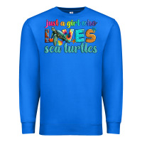 True Royal just a girl who loves sea turtle Premium Sweatshirt - Artiststas