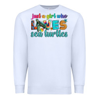 White just a girl who loves sea turtle Premium Sweatshirt - Artiststas