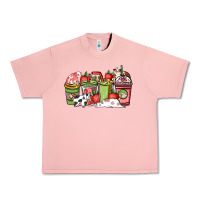 Salmon Cow and strawberry coffee cups Urban Heavy Tee - HowdyJamesFarm