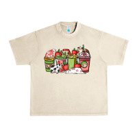 Sandshell Cow and strawberry coffee cups Urban Heavy Tee - HowdyJamesFarm