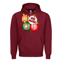 Burgundy merry christmas ball Zipper Hoodie - CowhideDigitalArt