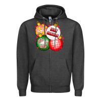 Charcoal Heather merry christmas ball Zipper Hoodie - CowhideDigitalArt