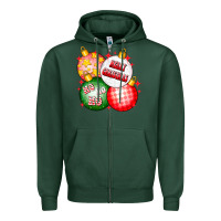 Sports Green merry christmas ball Zipper Hoodie - CowhideDigitalArt