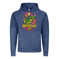 Vintage Denim 3rd birthday girl t rex pink Vintage Hoodie - CowGirlArtShop