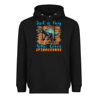 Black just a boy who loves baby spinosaurus Heavyweight Hoodie - Artiststas