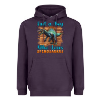 Plum just a boy who loves baby spinosaurus Heavyweight Hoodie - Artiststas